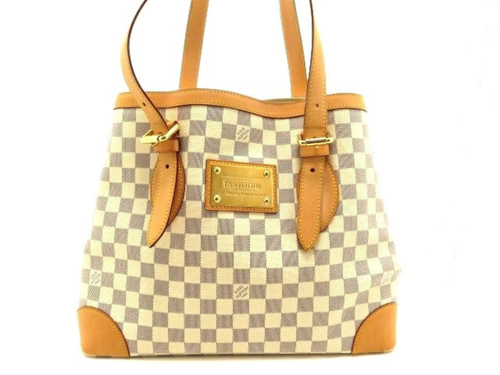LOUIS VUITTON Hampstead Tote Bag Damier Azur White